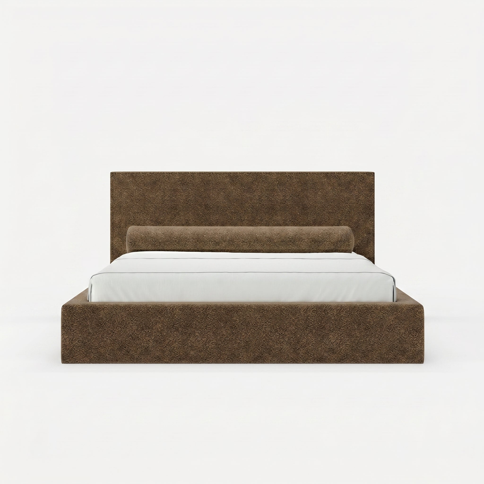 Mochi Frame King Brunna — Brown Bouclé Wool — Front