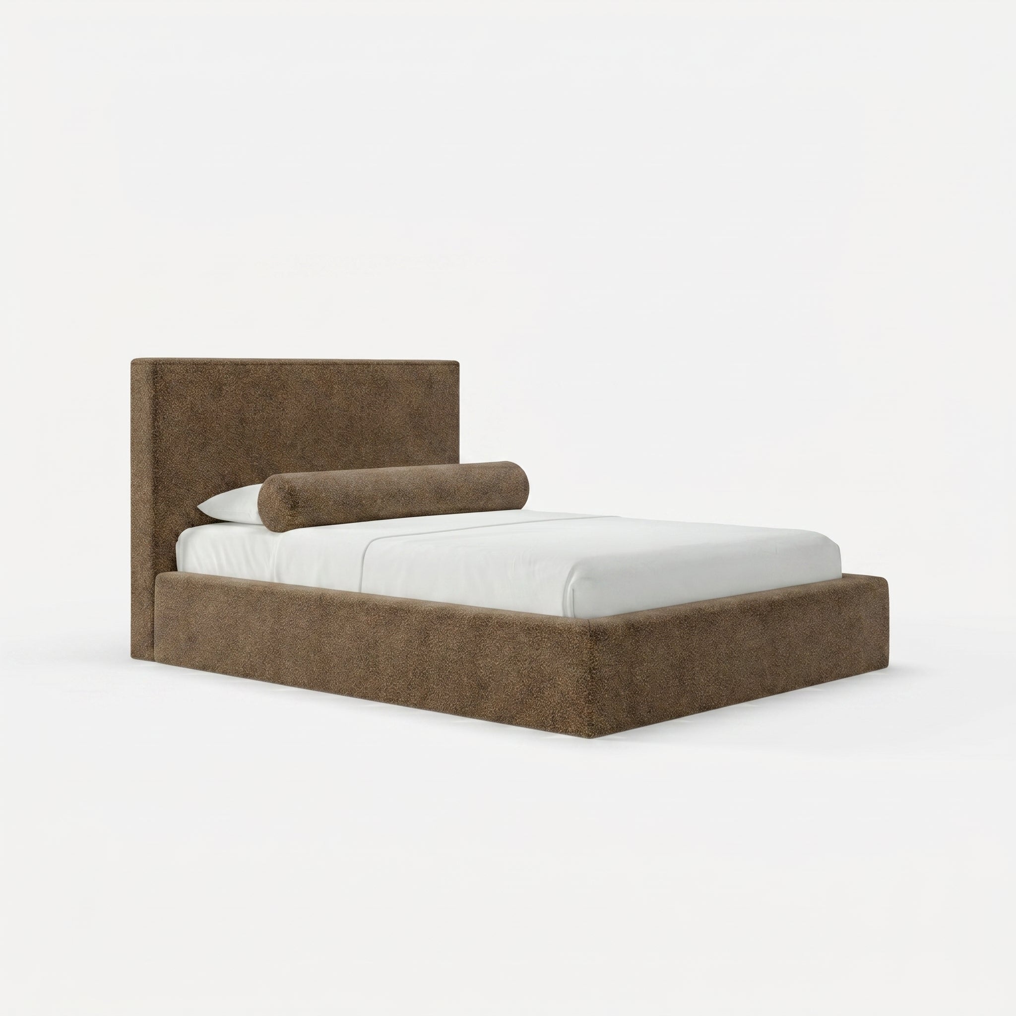 Mochi Frame King Brunna — Brown Bouclé Wool — Side