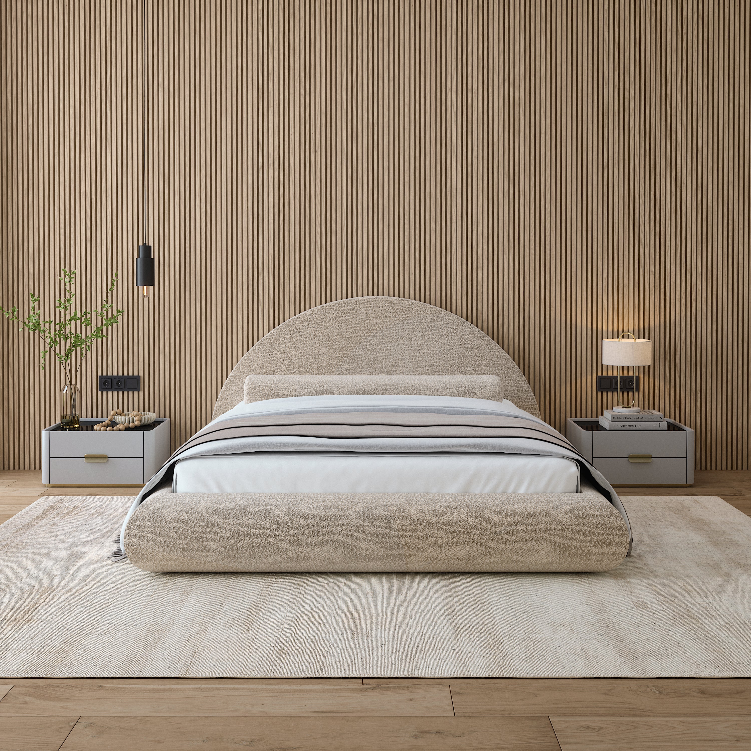 Musha Mochi Bed – Lit rond en laine bouclée Teddy