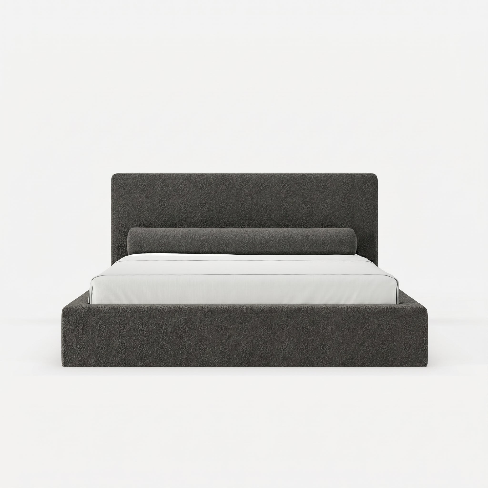 Mochi Frame King Onyx — Charcoal Bouclé Wool — Front