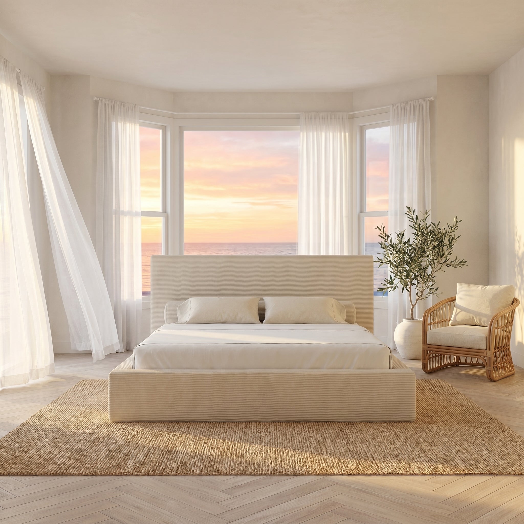 Mochi Frame King Véria — Beach House Sunset Face-on
