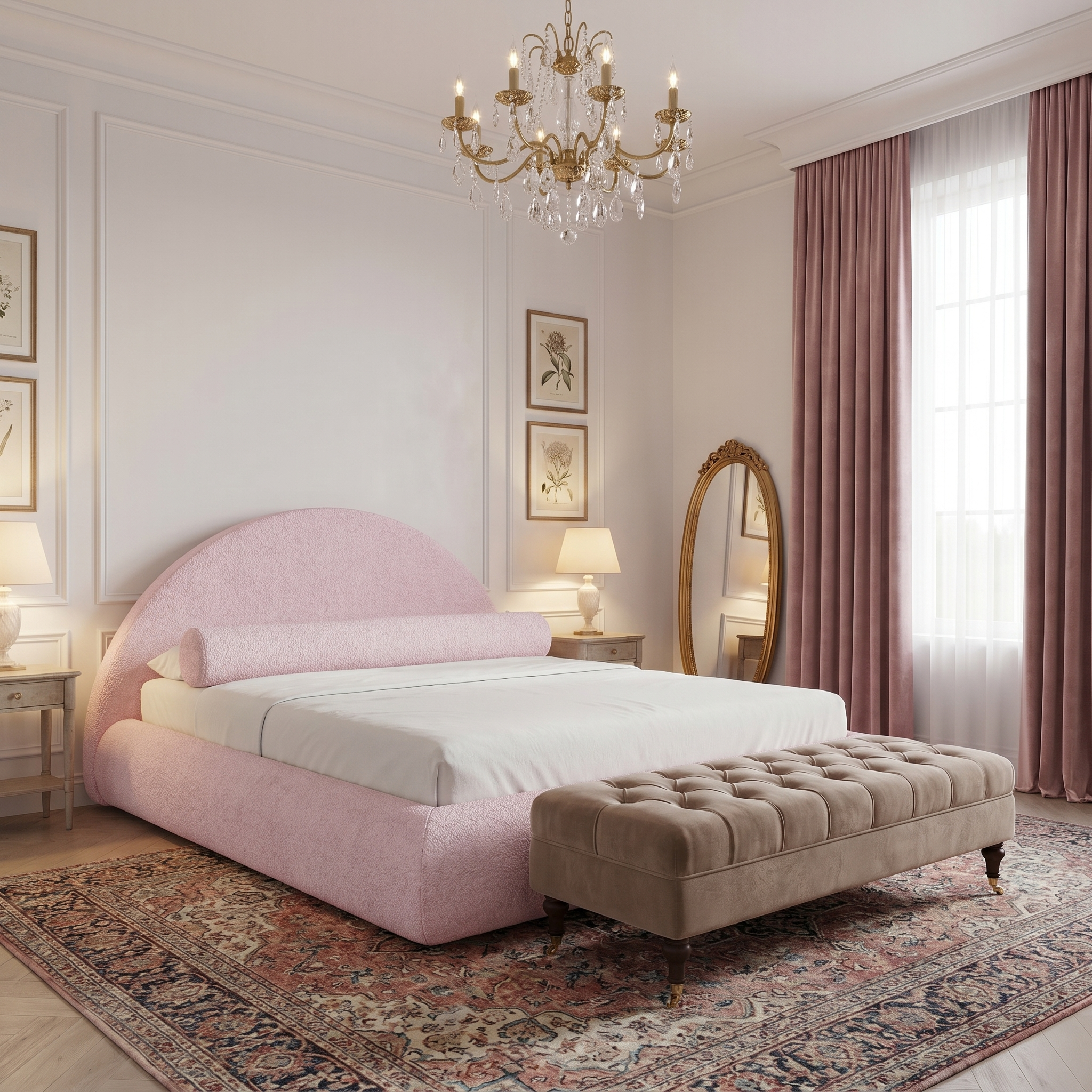Mochi Cocoon King Powder Pink Bouclé in Boudoir Romantique — alternate angle