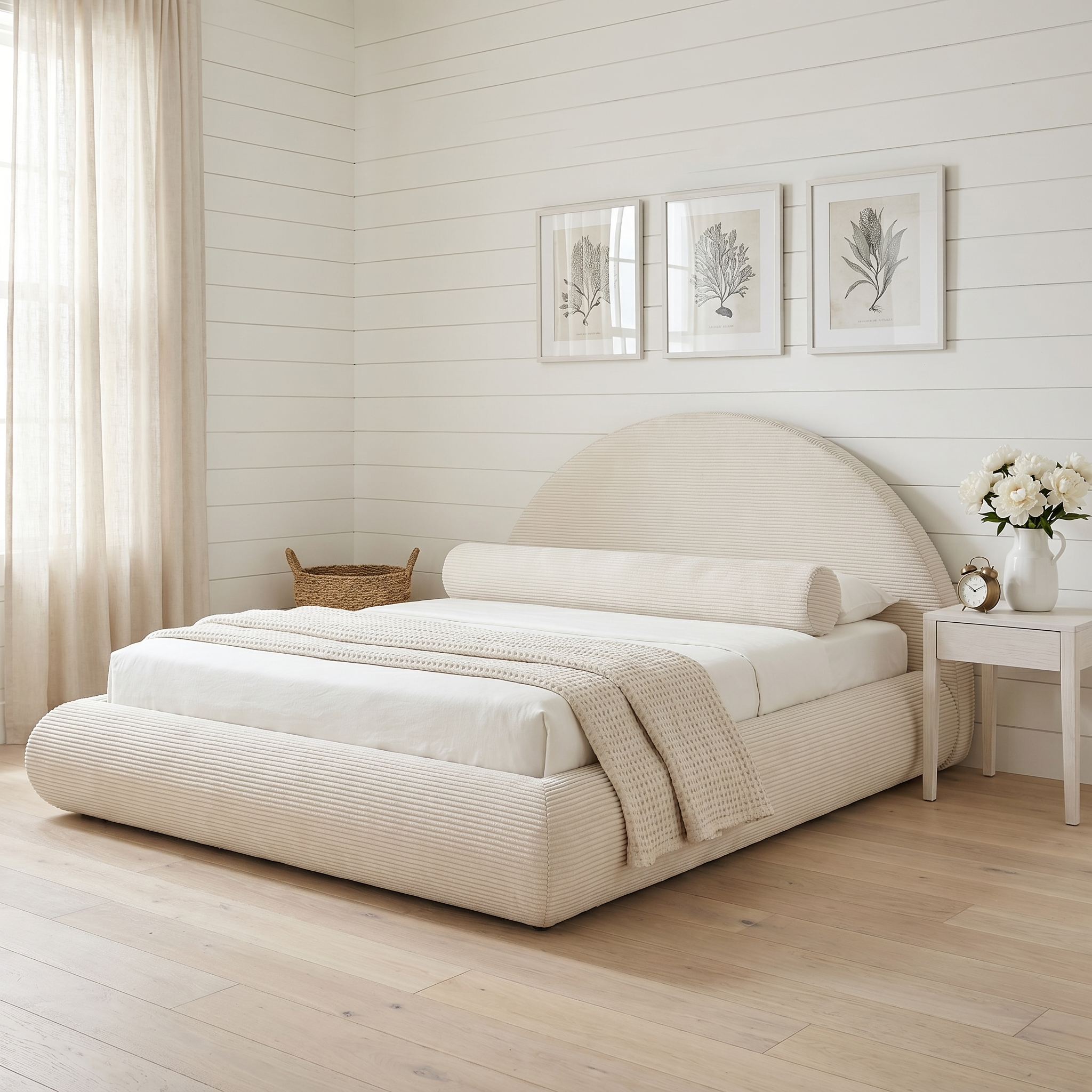 Mochi Cocoon King Corduroy Ivory in Hamptons Modern bedroom