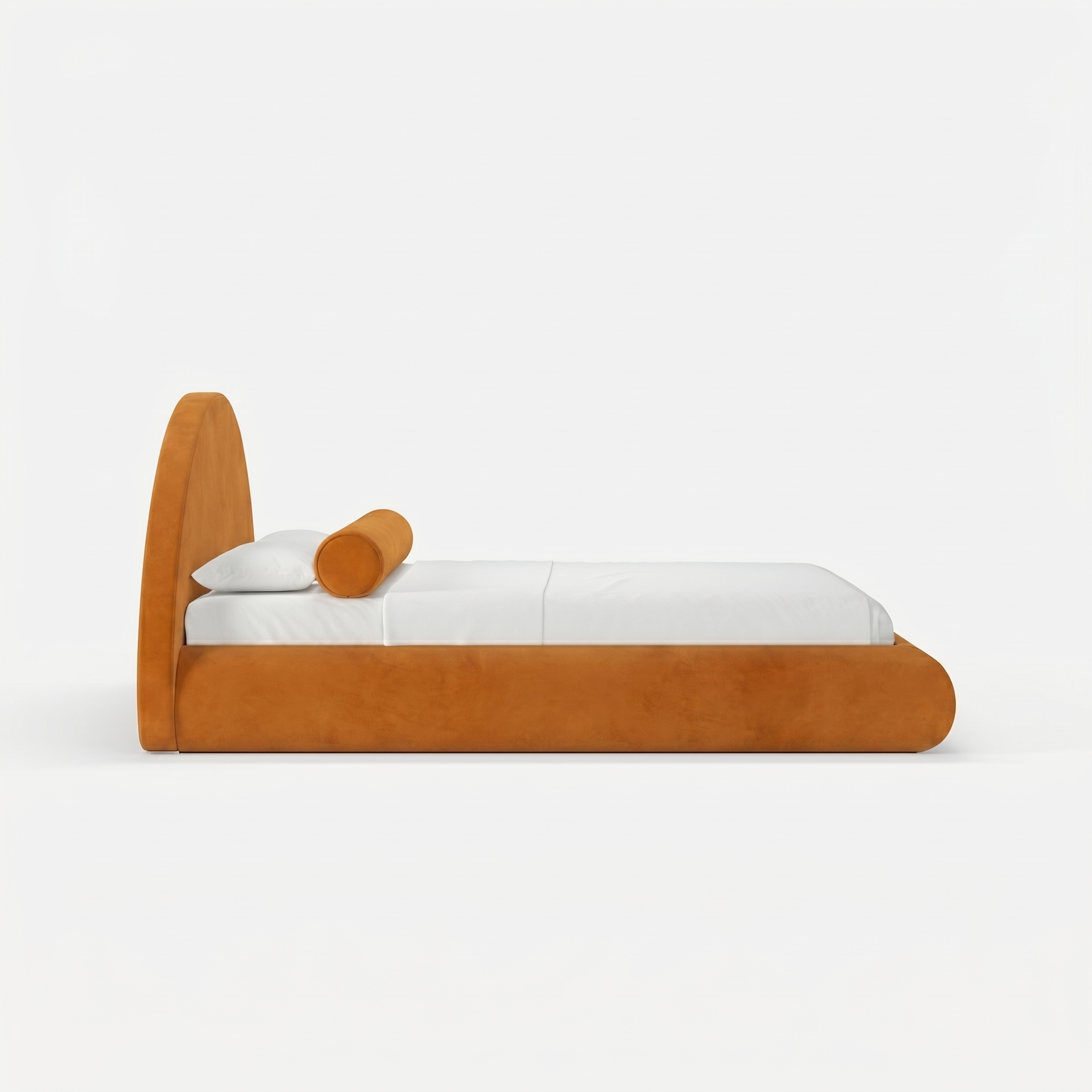 Mochi Cocoon King Suede Camel orange-cognac side profile view