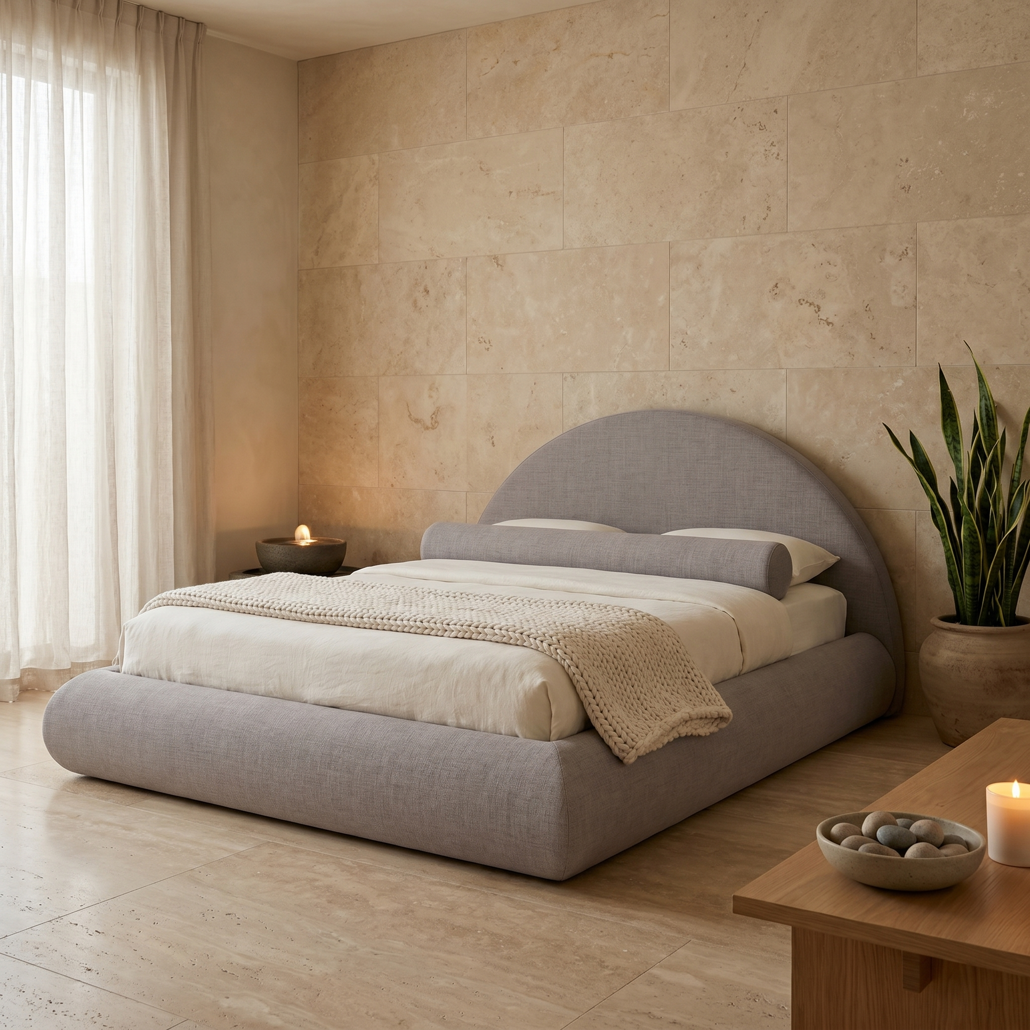 Mochi Cocoon King Polyester Gray Stone in Spa Wellness Retreat