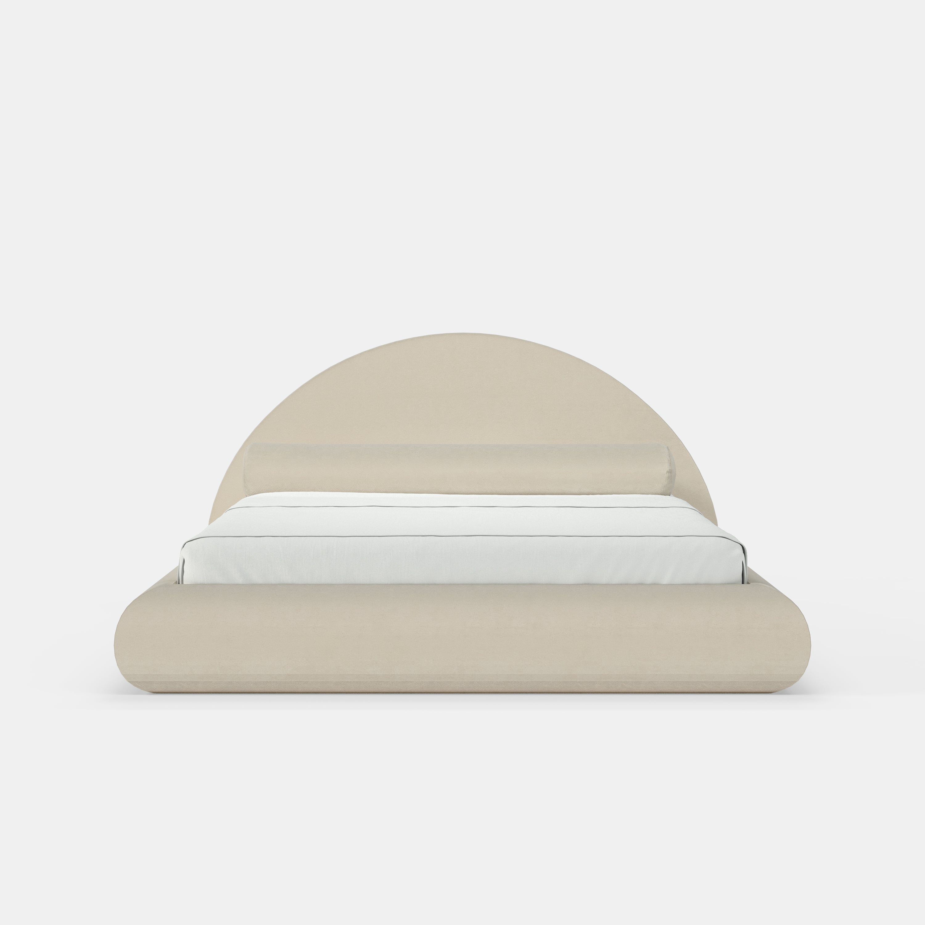 Marvallo Mochi Bed – Lit Élégant en Velours Amande