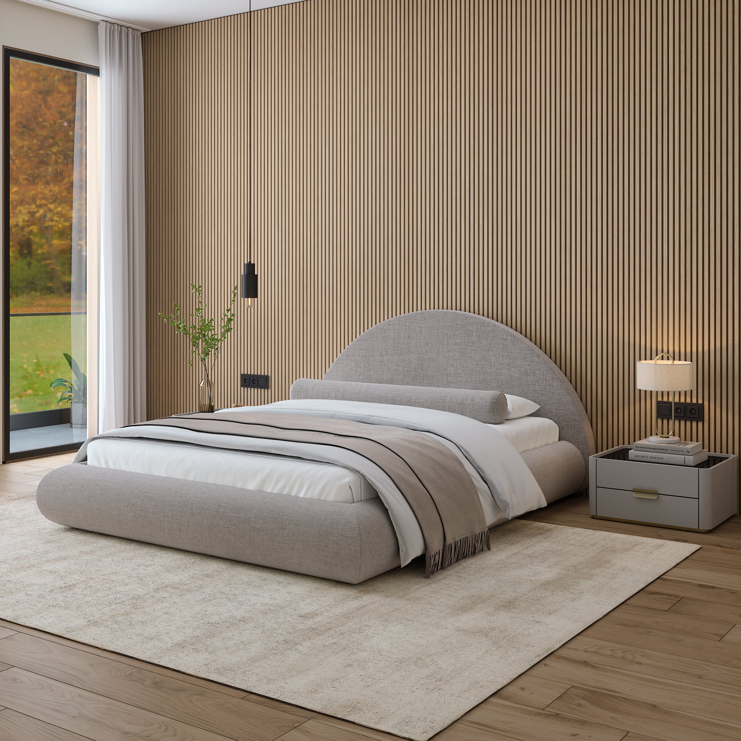 Lunaro Mochi Bed – Lit Rond Moderne au Style Raffiné