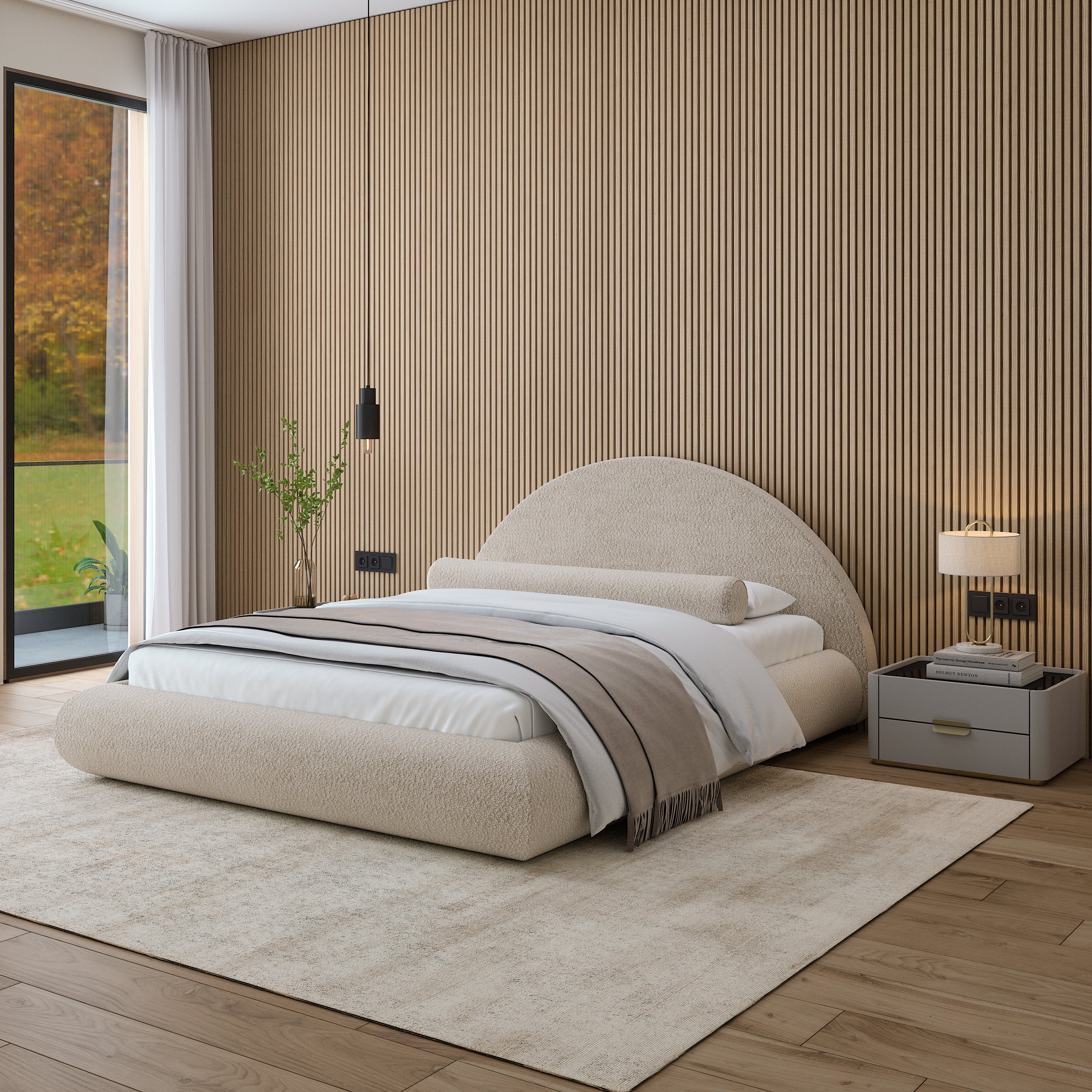 Musha Mochi Bed – Lit rond design en laine bouclée
