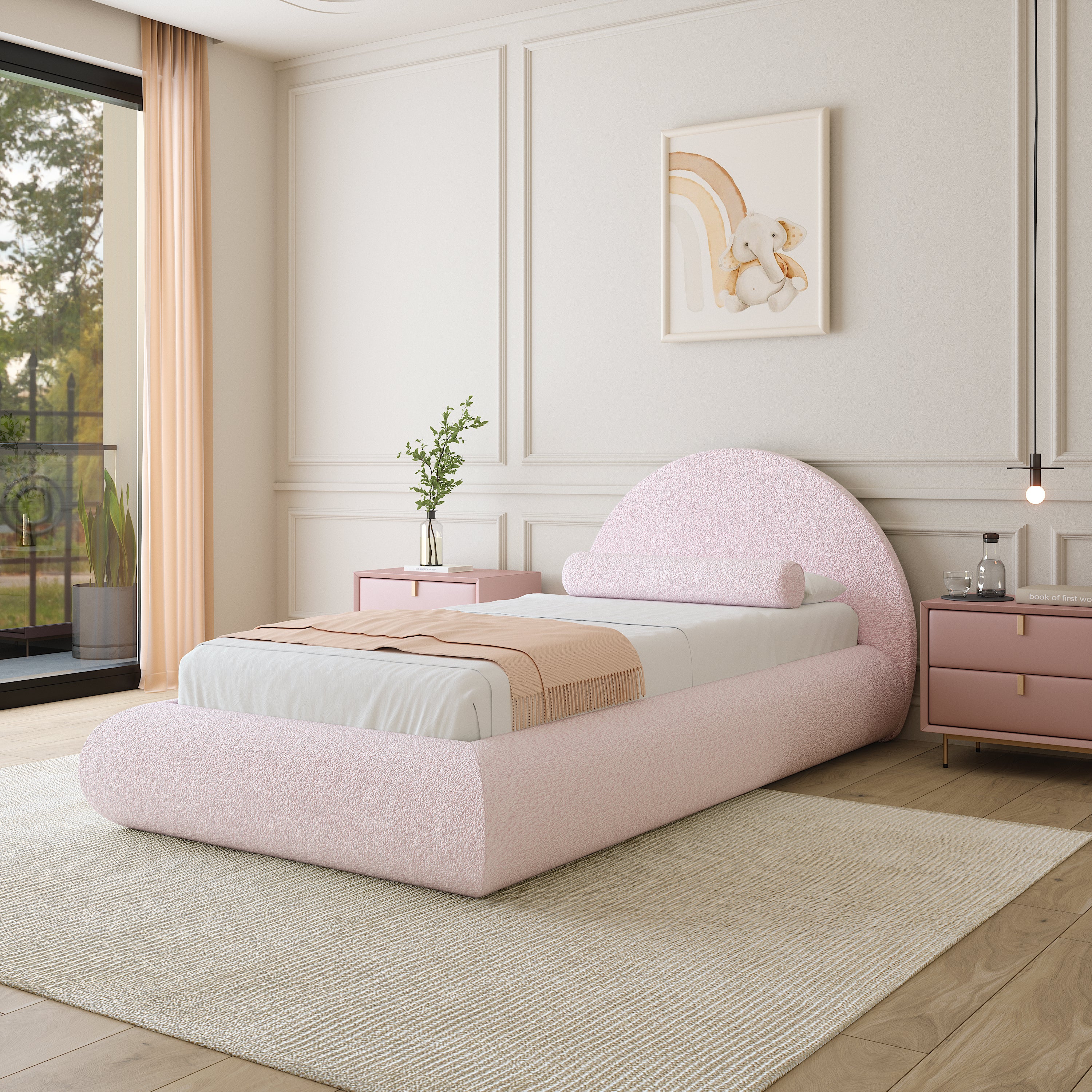 Rond forme Pink Blossom Bed pour les enfants