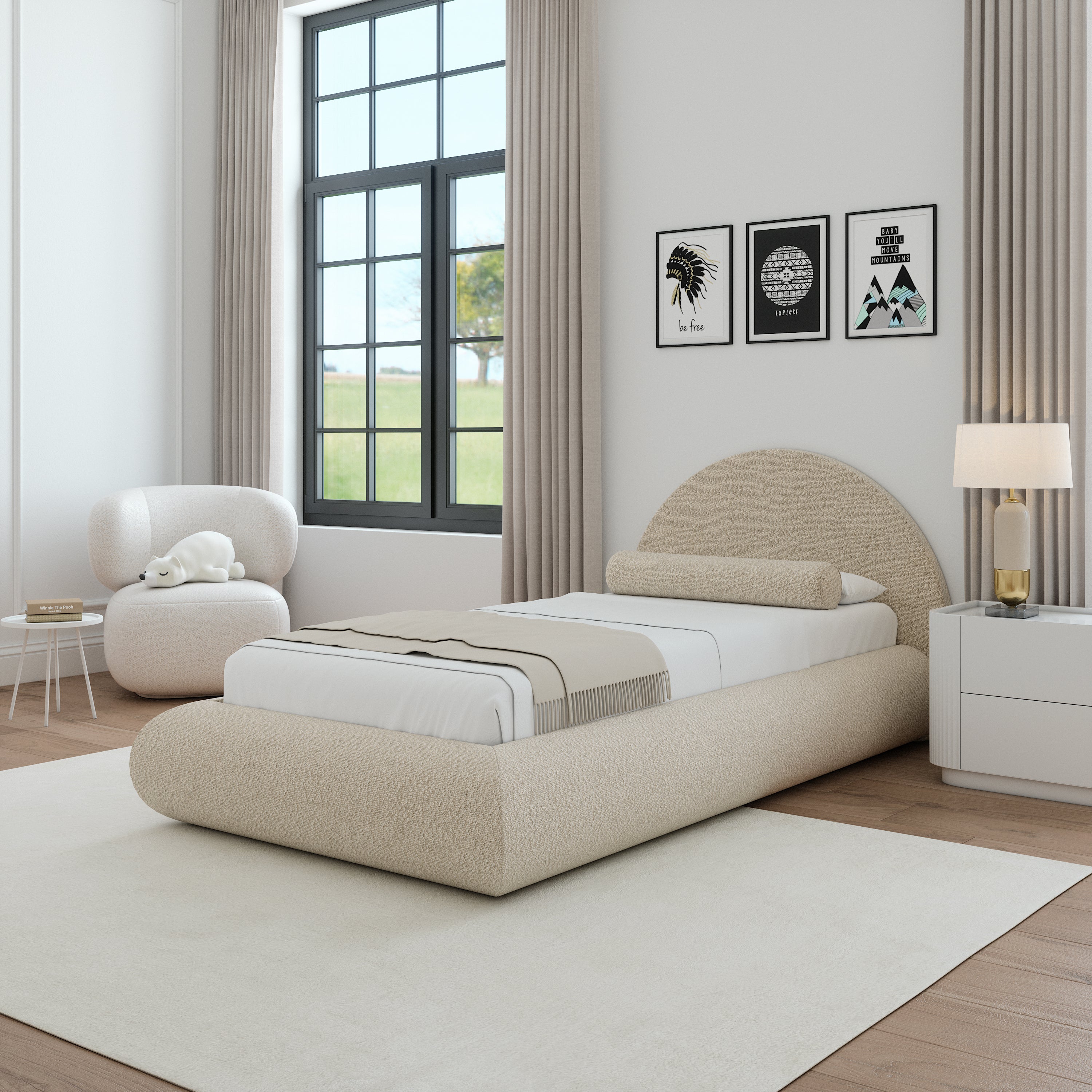 Rond forme TeddyHug Bed pour enfants