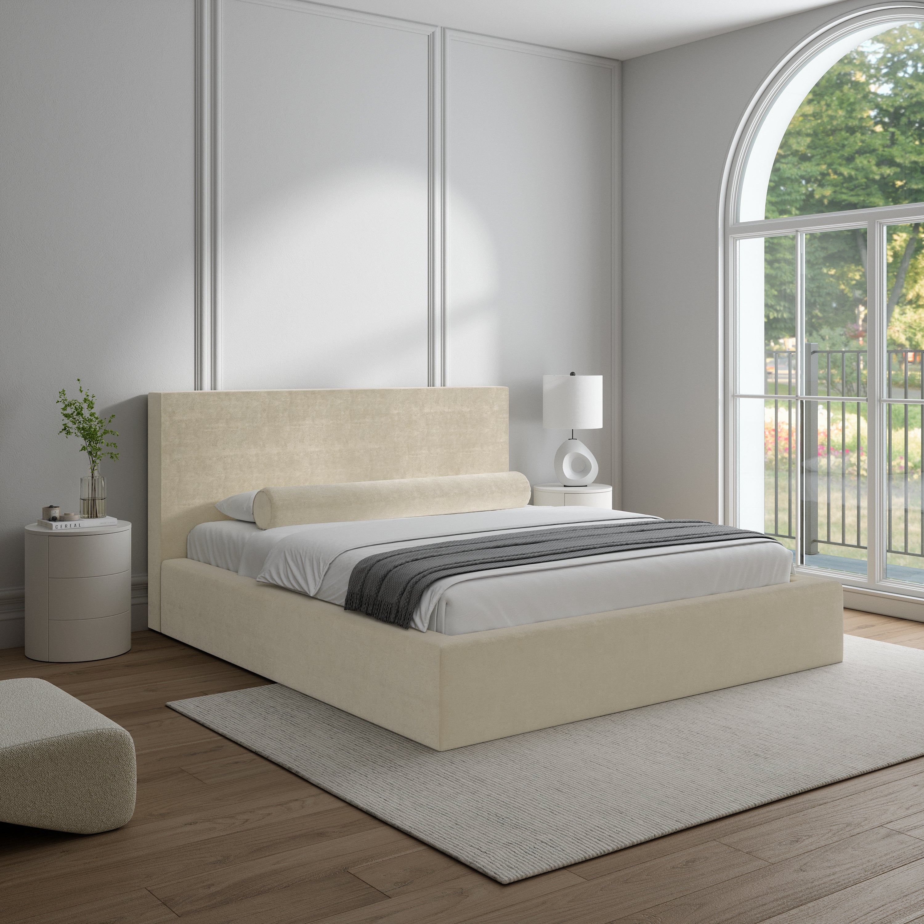 Marvallo Frame - Lit de Luxe en Velours Almond