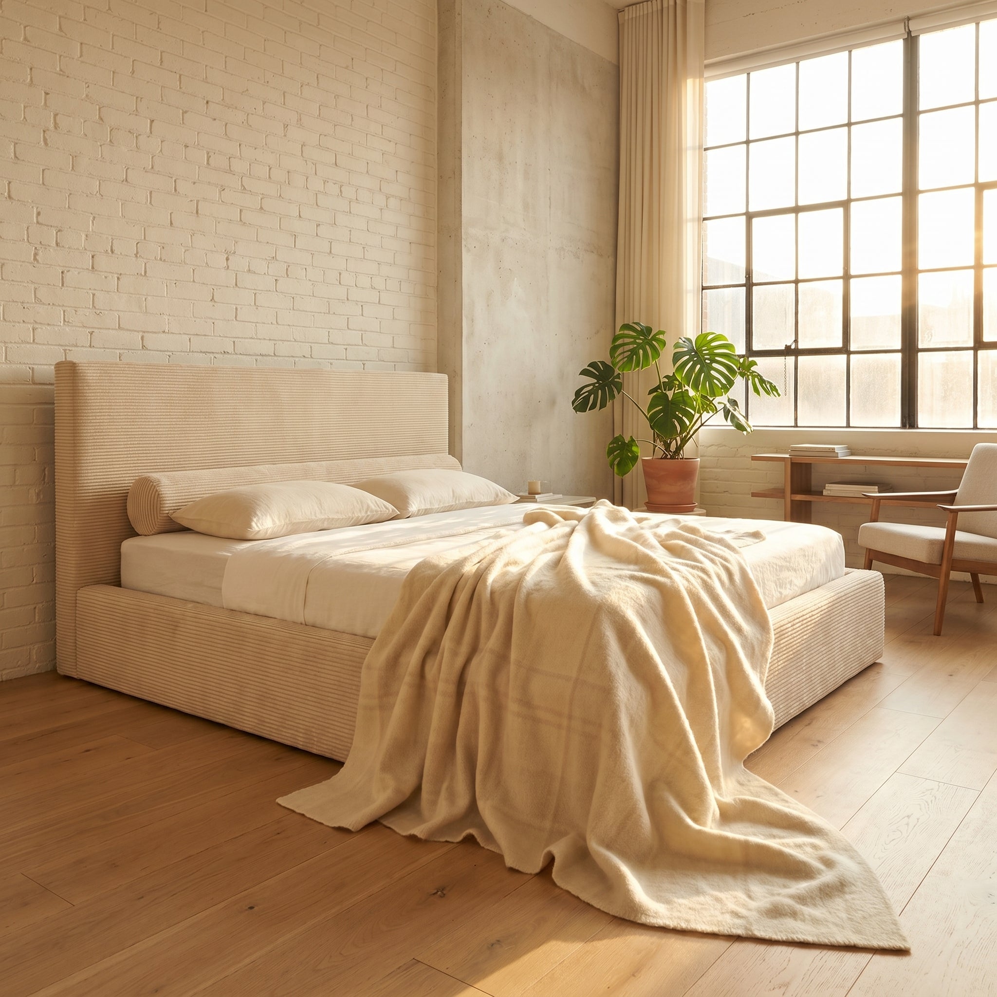 Mochi Frame King Ostra — Bright Architect Loft Drape