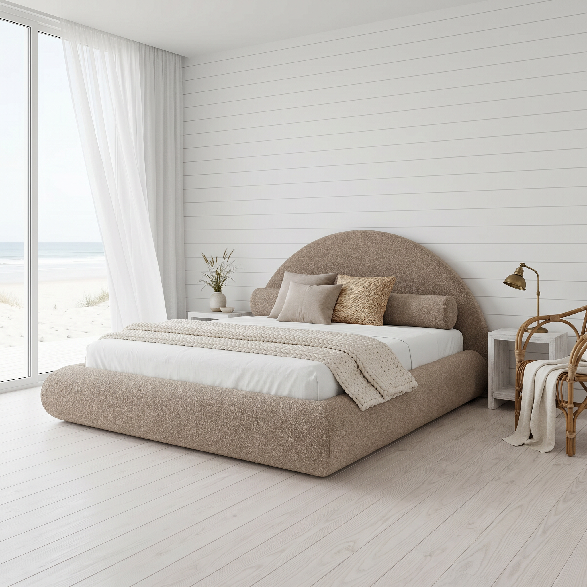 Mochi Cocoon King Teddy Beige in Modern Beach House