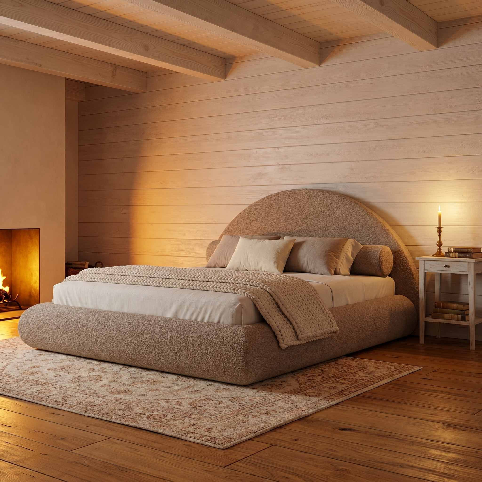 Mochi Cocoon King Teddy Beige in Hygge Cottage Modern bedroom