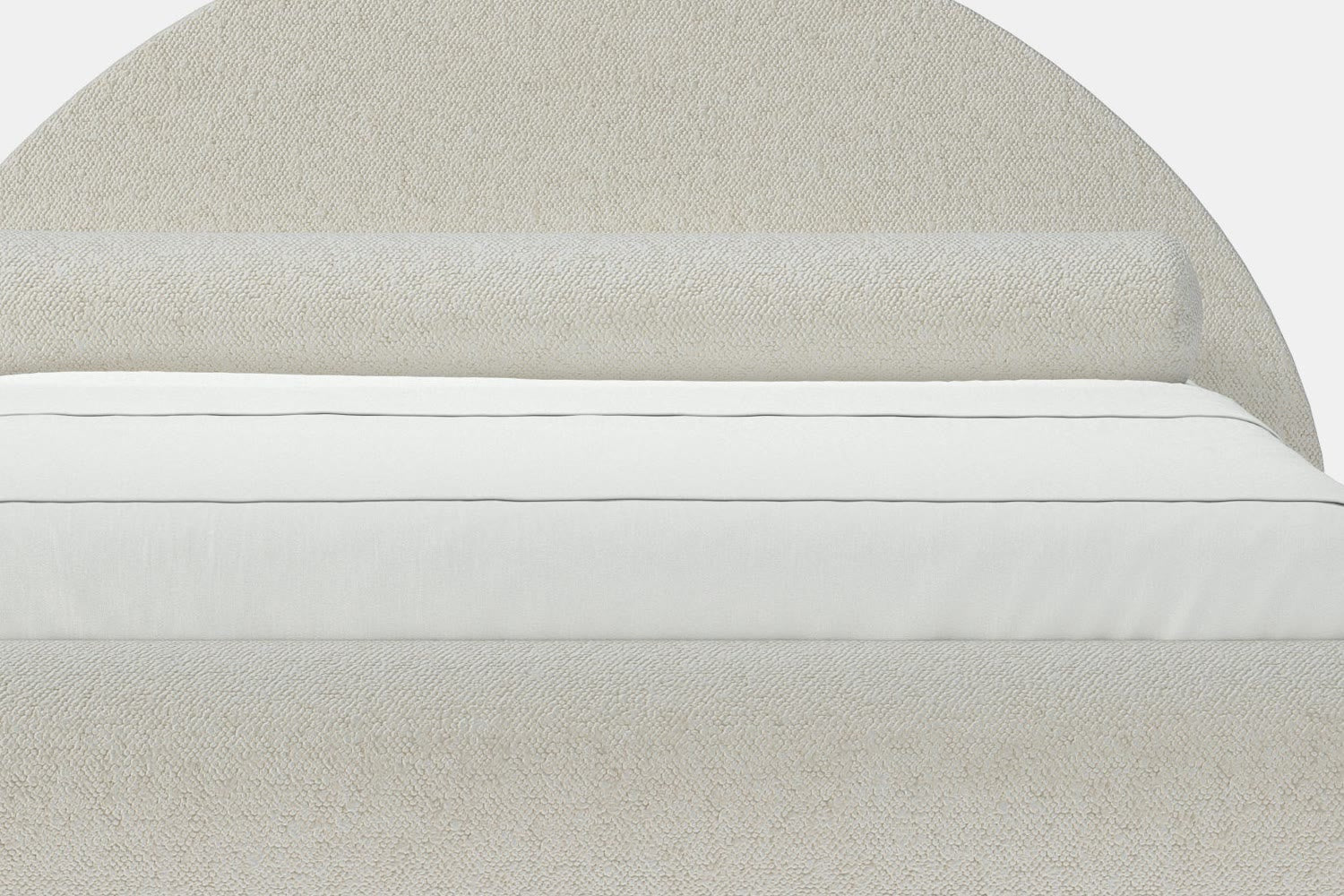 Gros plan sur la laine bouclee creme d un lit Mochi Cocoon