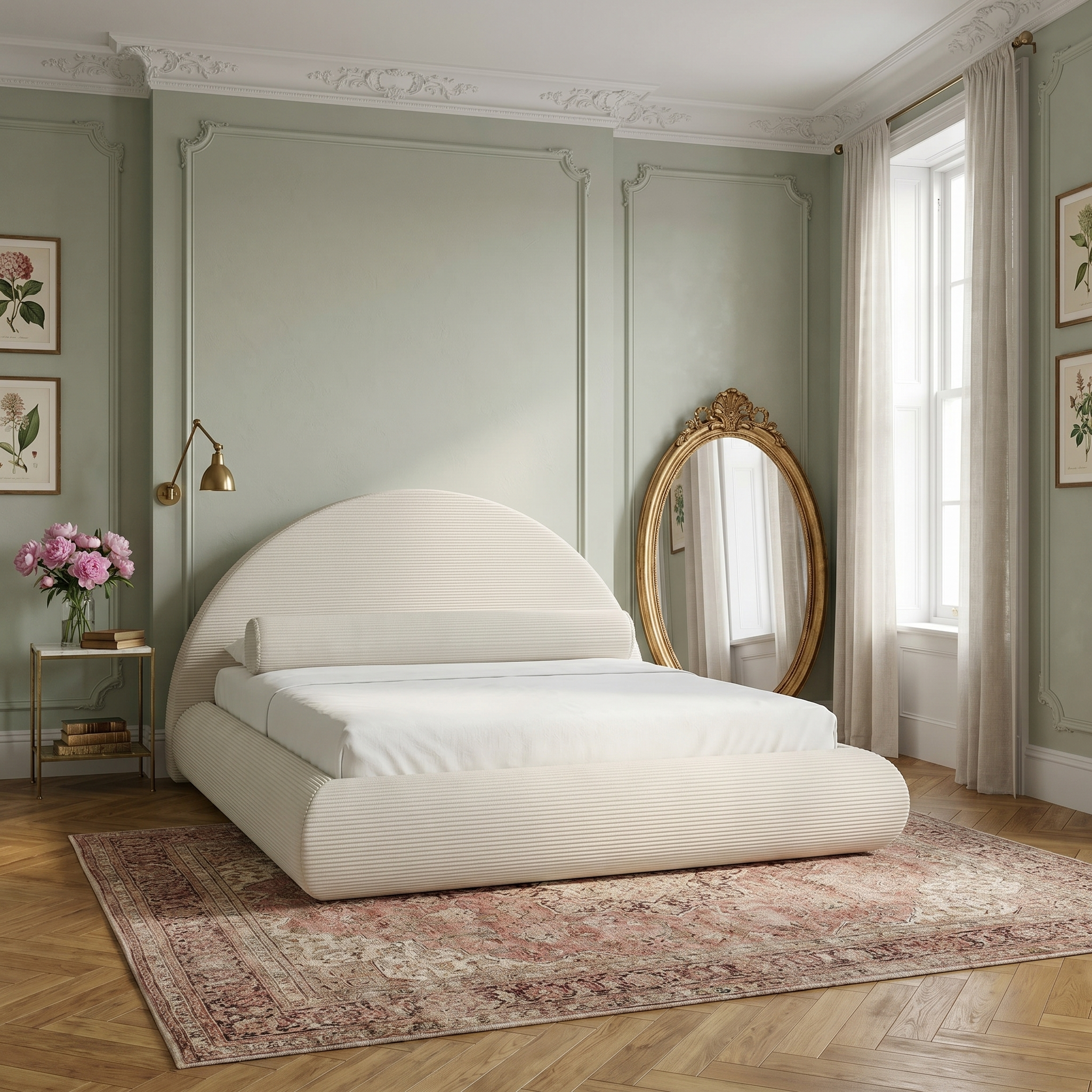 Mochi Cocoon King Corduroy Ivory in Notting Hill Townhouse — face view